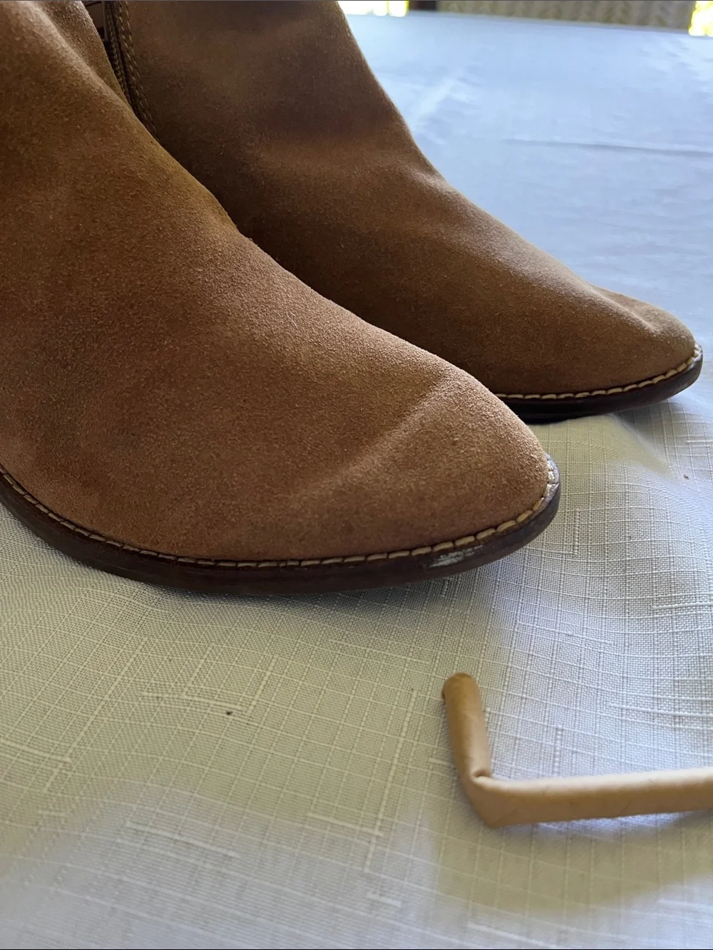 Lucky Brand Tan Suede Fringe Western Ankle Booties Size 8.5